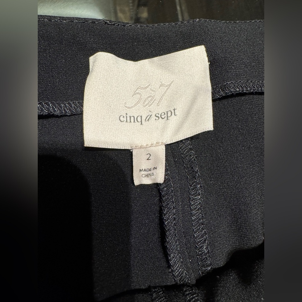 Cinq à Sept Black Flare Pants with Belt Detail - Picture 6 of 8
